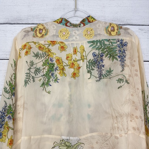 Johnny Was Wysteria Floral Embroidered 3/4 Sleeve Dress Size XL Boho Cottagecore - Picture 8 of 10